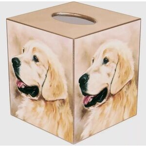 Marye-Kelley Golden Retriever Tissue Box Cover New